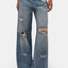 Women's Jeans Color 12s6-32 Straight Fit Ripped Detail Design Denim Jeans