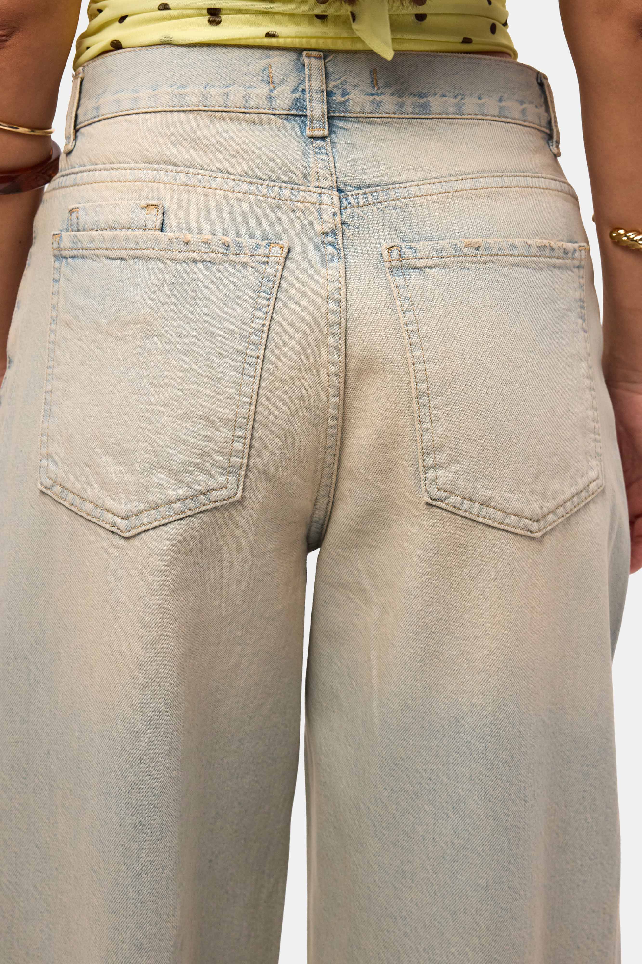 Kadın Kot Rengi 12s6-65 Loose Baggy Fit Denim Jean