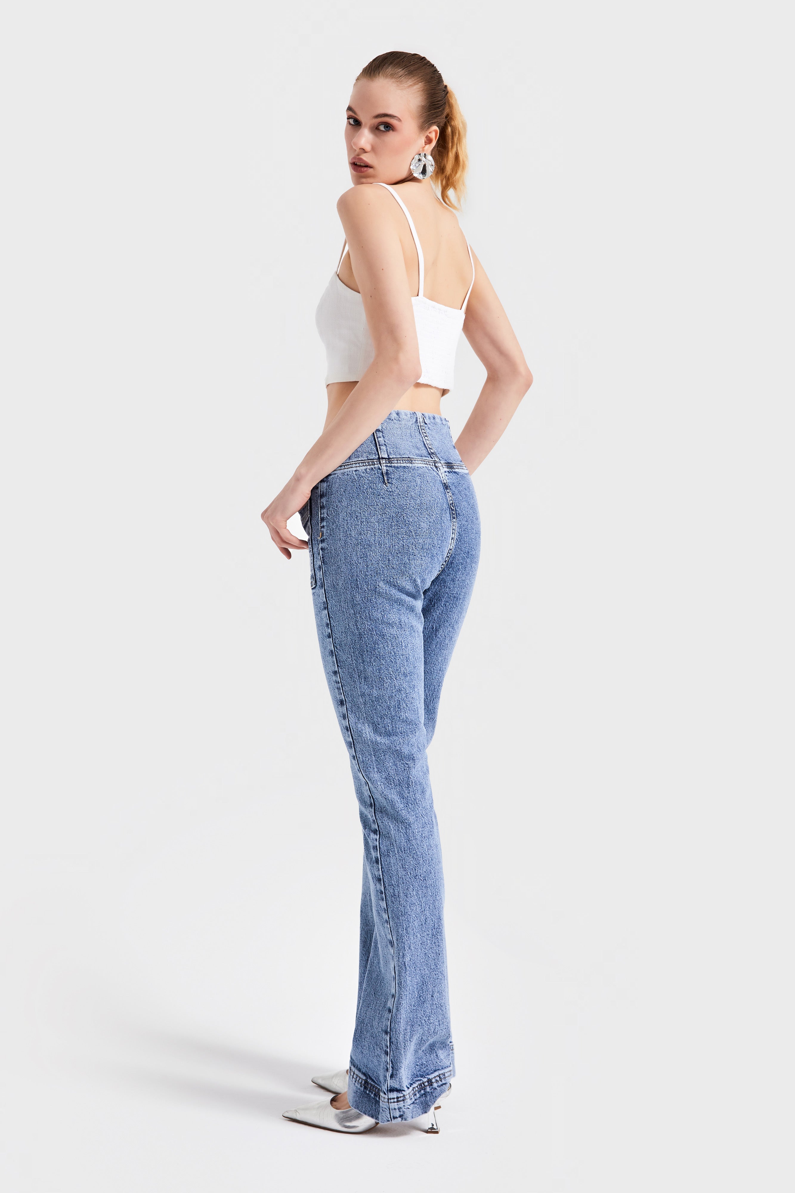 Women's Jeans Color 2S5-4 Flare Fit Front Pocket Lycra Denim
