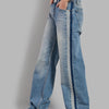 Kadın Kot Rengi 2S584 Straight Fit %100 Koton Yandan Şeritli Denim Jean