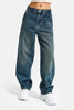 Kadın Kot Rengi 2s6-8 Skater Fit Bol Kesim %100 Koton Denim Jean