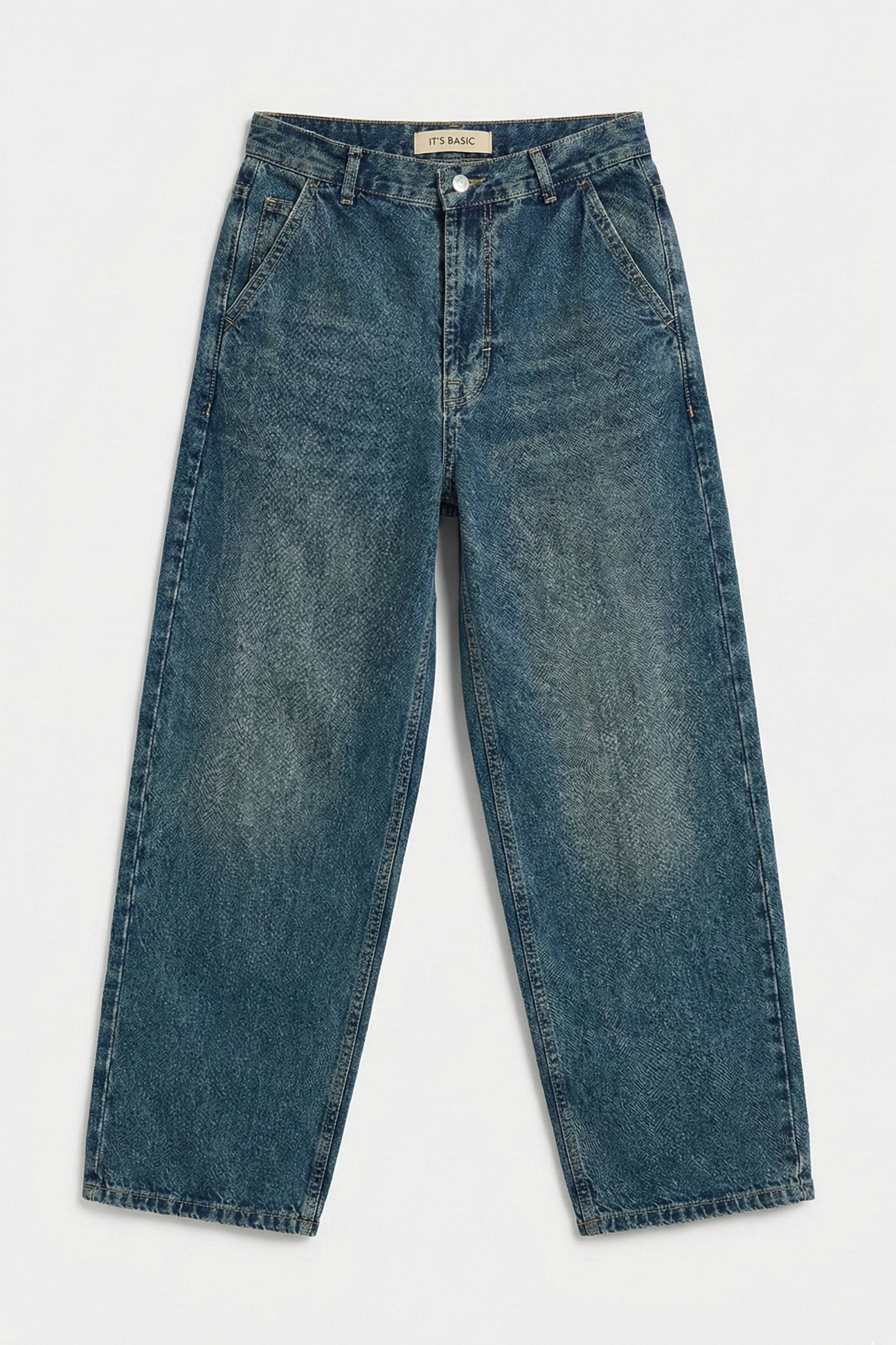 Kadın Kot Rengi 2s6-8 Skater Fit Bol Kesim %100 Koton Denim Jean