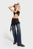 Women's Denim Color 2w5-8 Straight Fit 100% Cotton Lace Detail Skirt Special Design Denim Jean