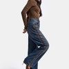 Kadın Kot Rengi 2w6-8 Straight Fit Kahve Çift Parça Özel Tasarım Denim Jean