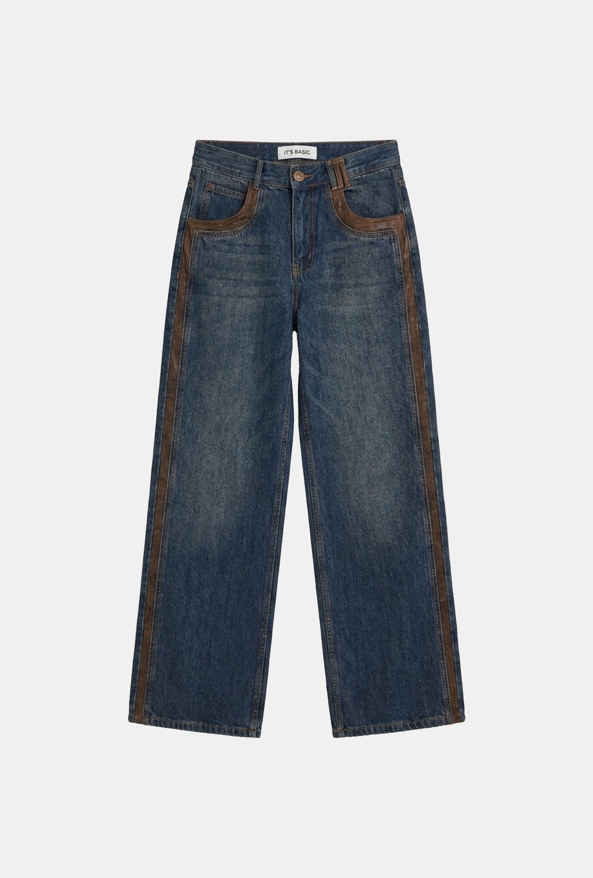 Kadın Kot Rengi 2w6-8 Straight Fit Kahve Çift Parça Özel Tasarım Denim Jean