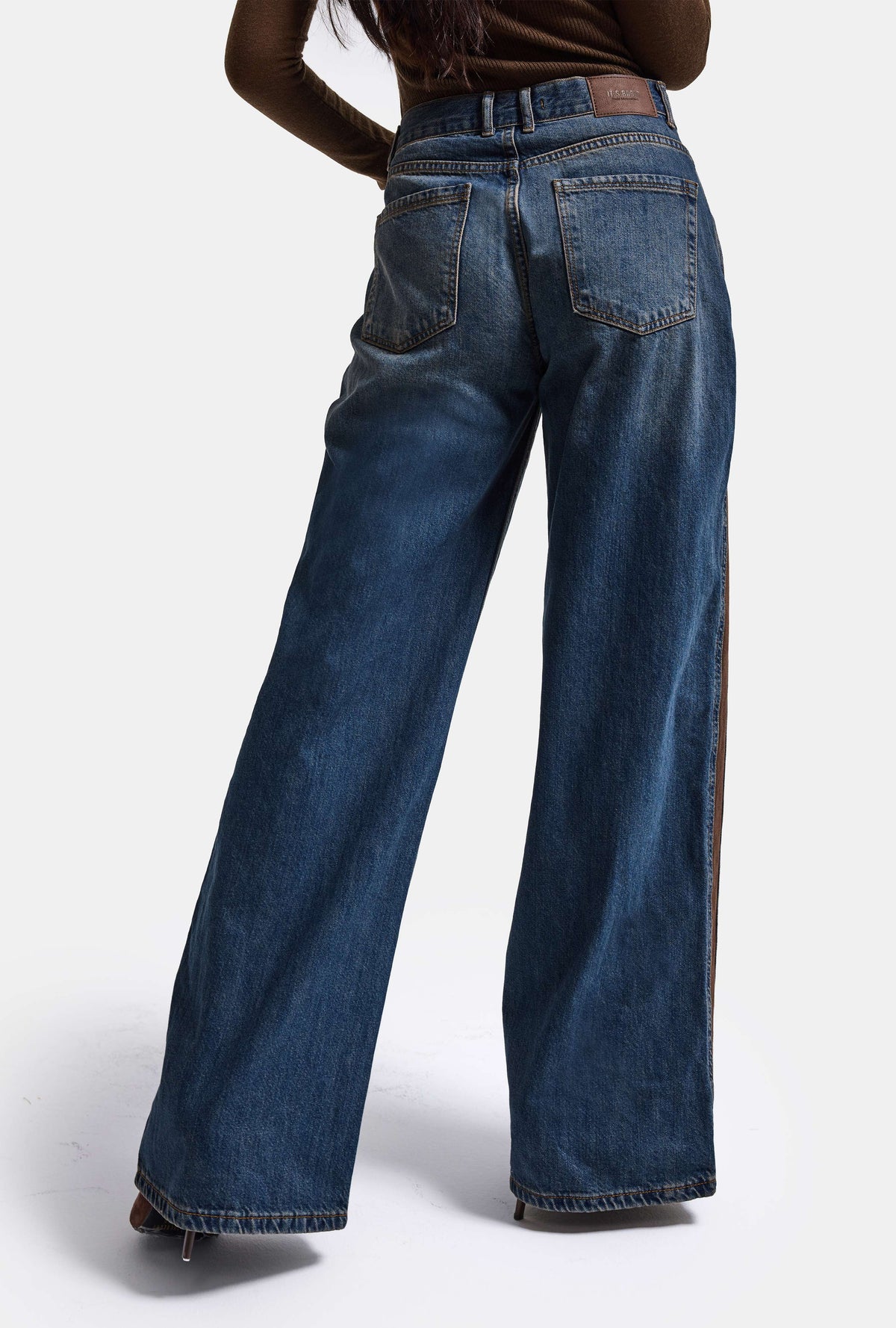 Kadın Kot Rengi 2w6-8 Straight Fit Kahve Çift Parça Özel Tasarım Denim Jean