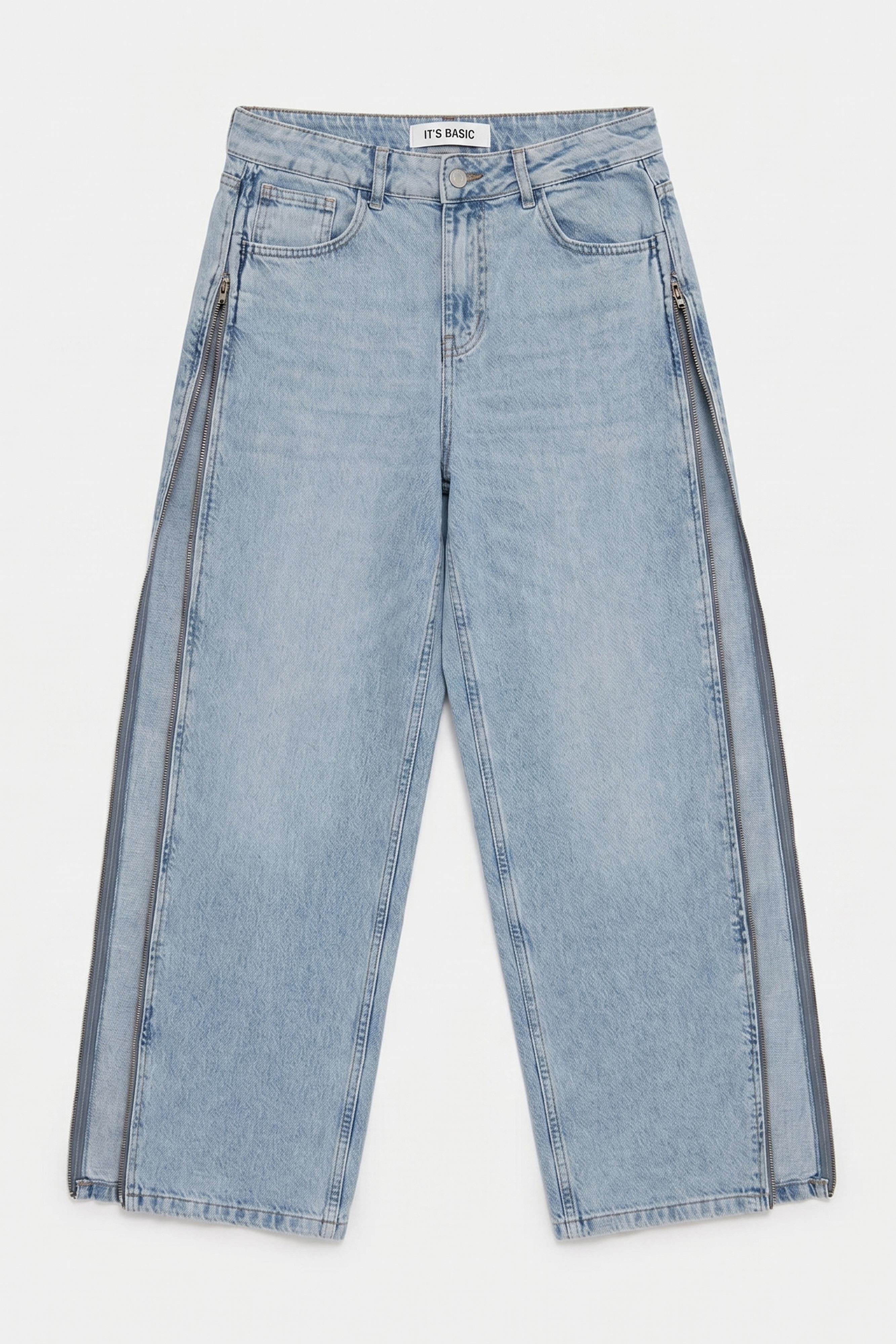Kadın Kot Rengi 4s6-3 Low Rise Barrel Fit Özel Tasarım Denim Jean
