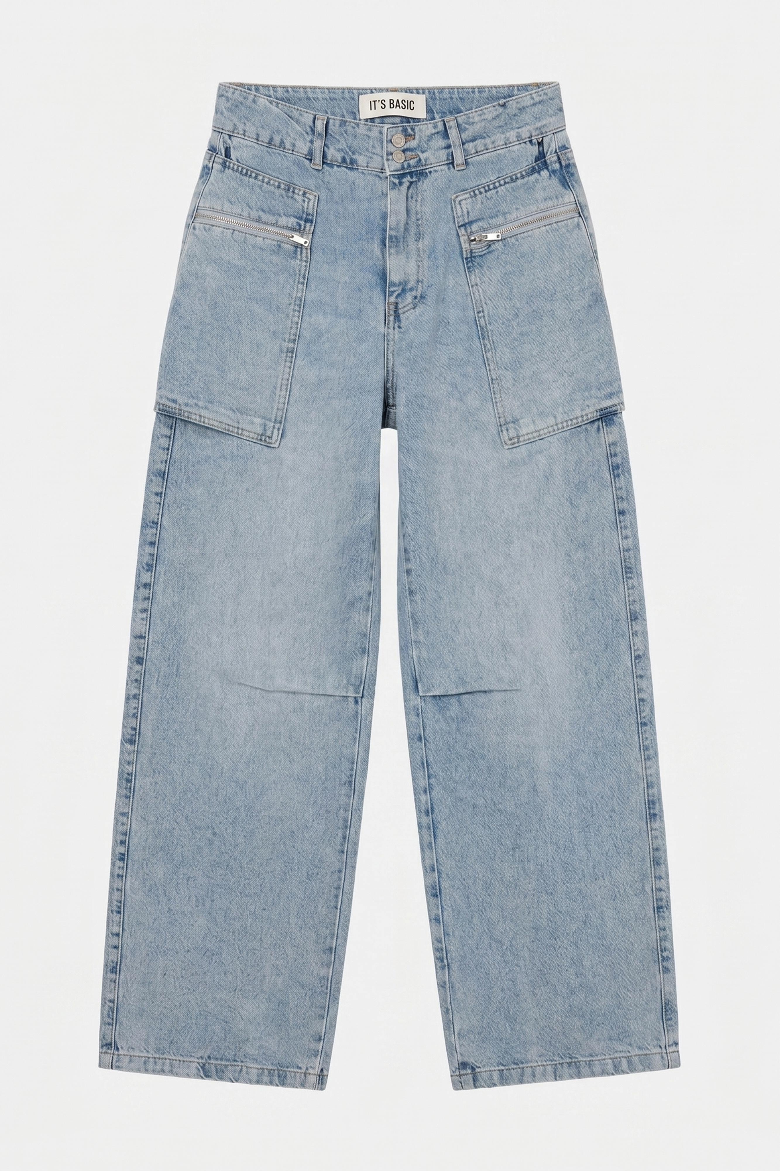 Kadın Kot Rengi 4s6-3 Relax Kargo Fit Denim Jean