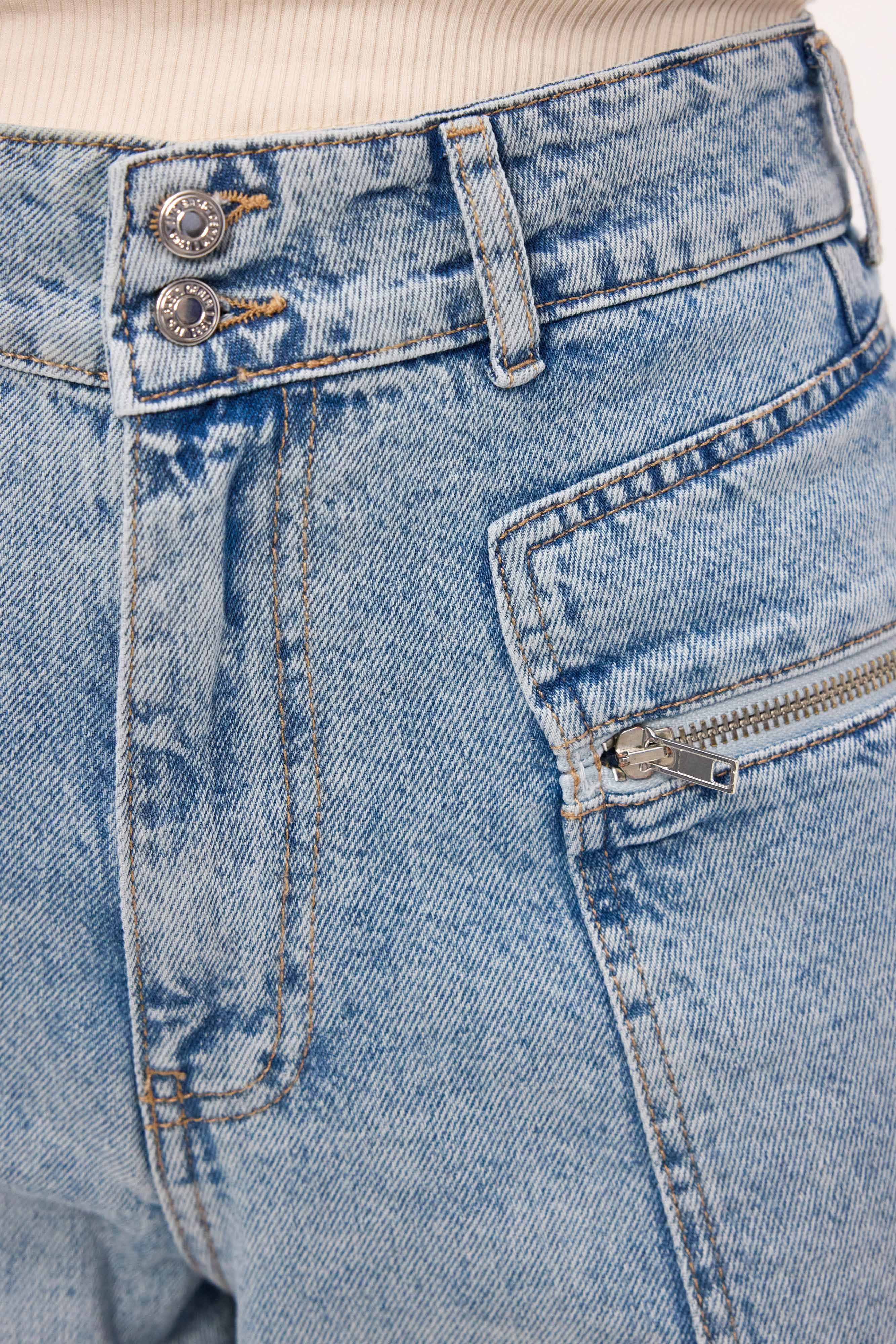 Kadın Kot Rengi 4s6-3 Relax Kargo Fit Denim Jean