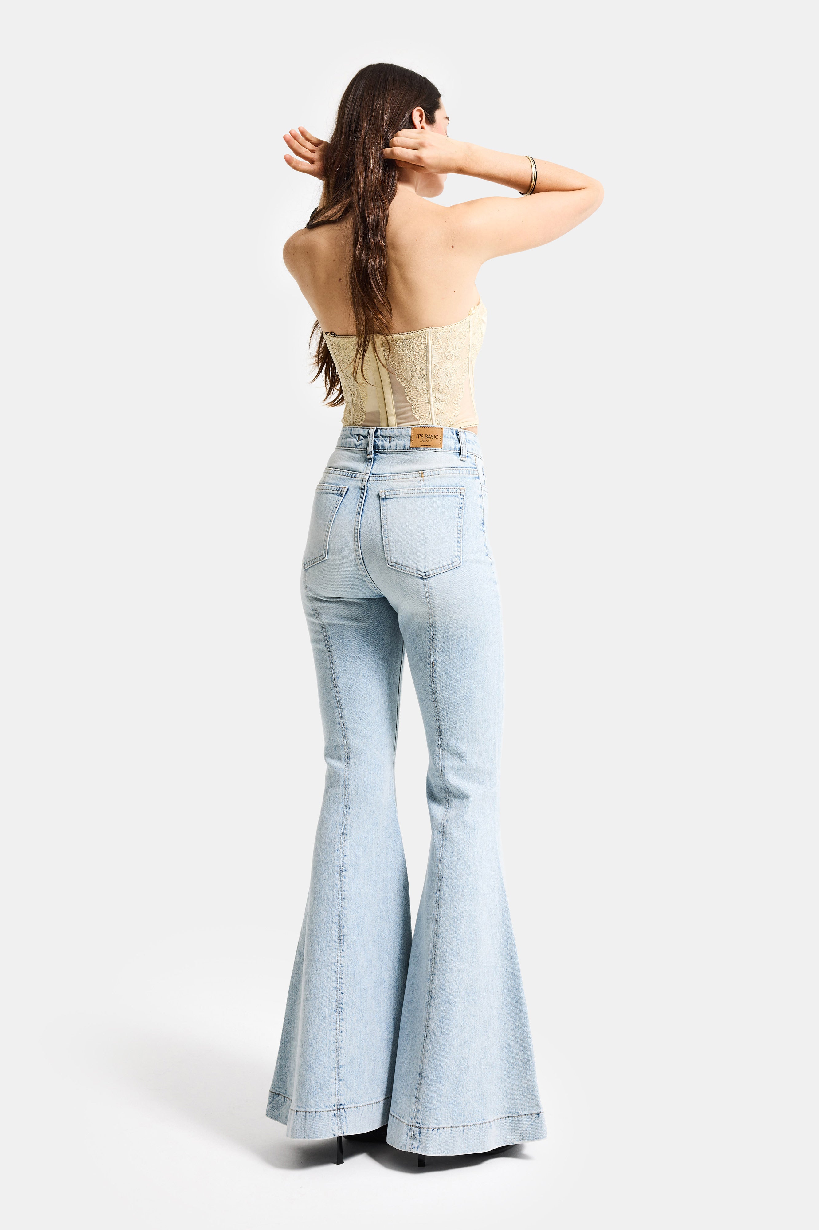 Kadın Kot Rengi 4s6-32 Flare Fit Elastan Denim Jean
