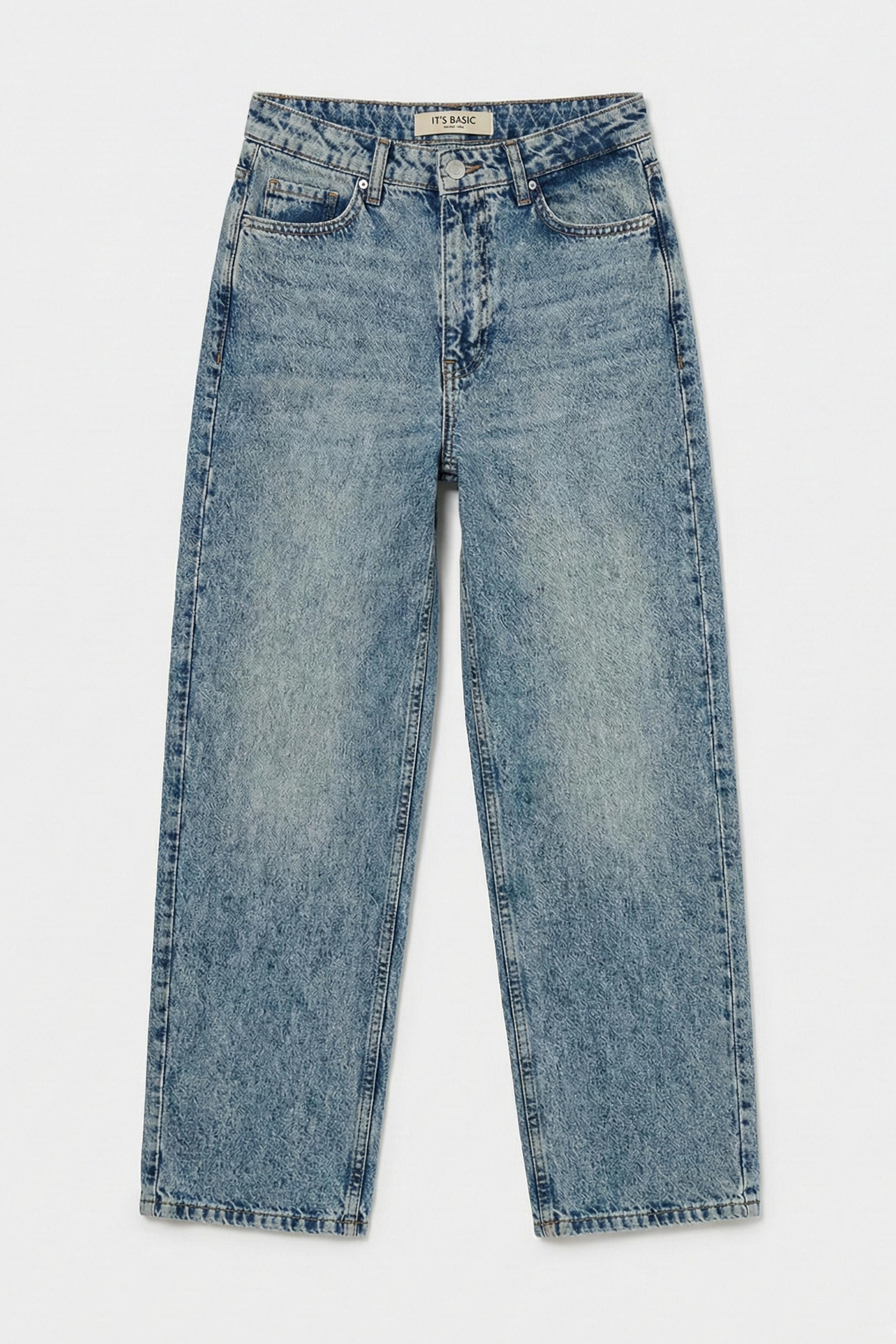 Kadın Kot Rengi 4s6-32 Relax Fit %100 Koton Denim Jean