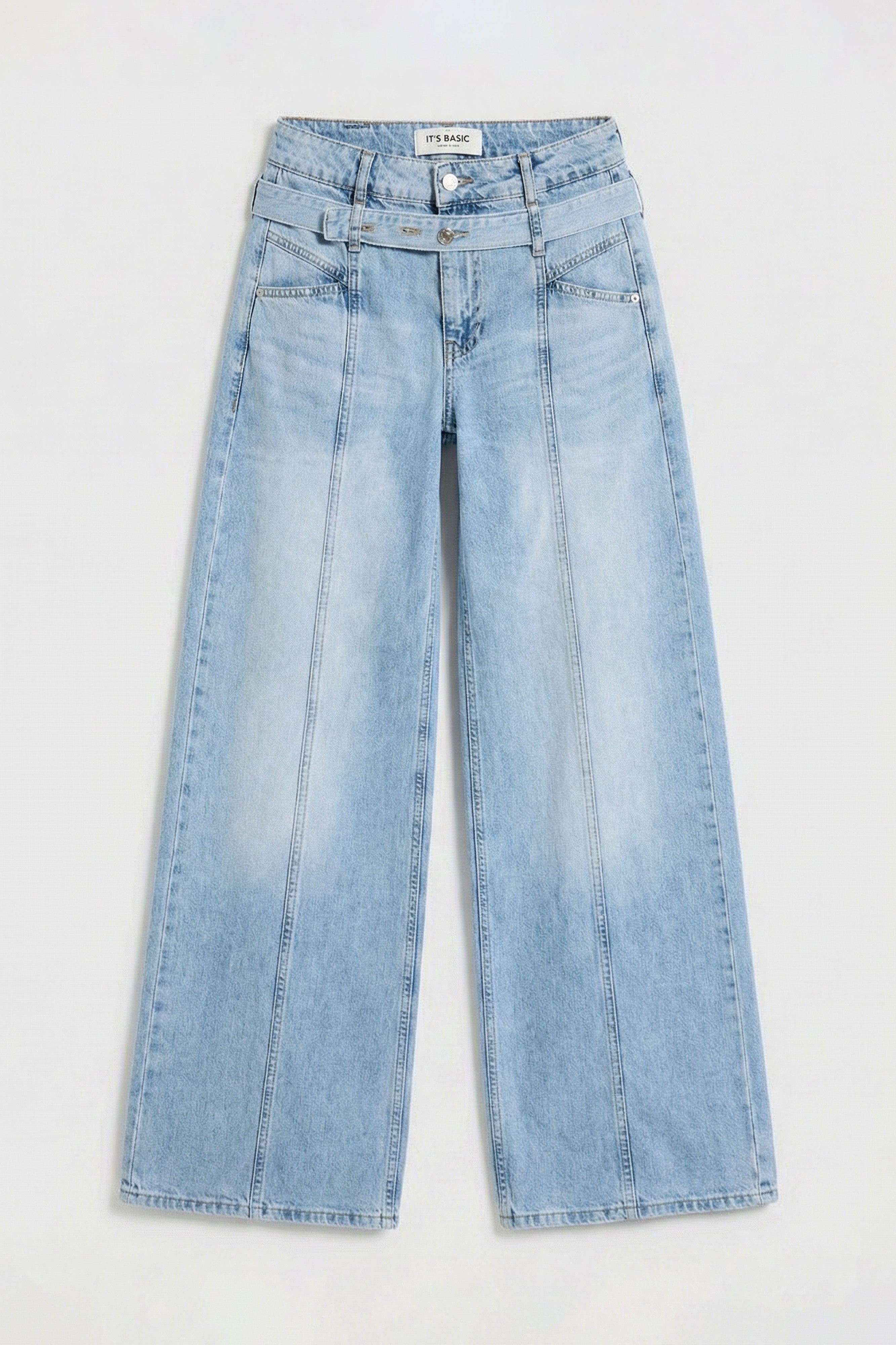 Kadın Kot Rengi 4s6-32 Straight Fit Kemer Detaylı Özel Tasarım Denim Jean