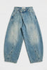 Kadın Kot Rengi 4s6-32 Süper Baggy Fit Kemer Detaylı Özel Tasarım Denim Jean