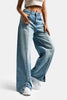 Women's Denim Color 4s6-32 Super Baggy Fit Leg Detail Custom Design Denim Jean