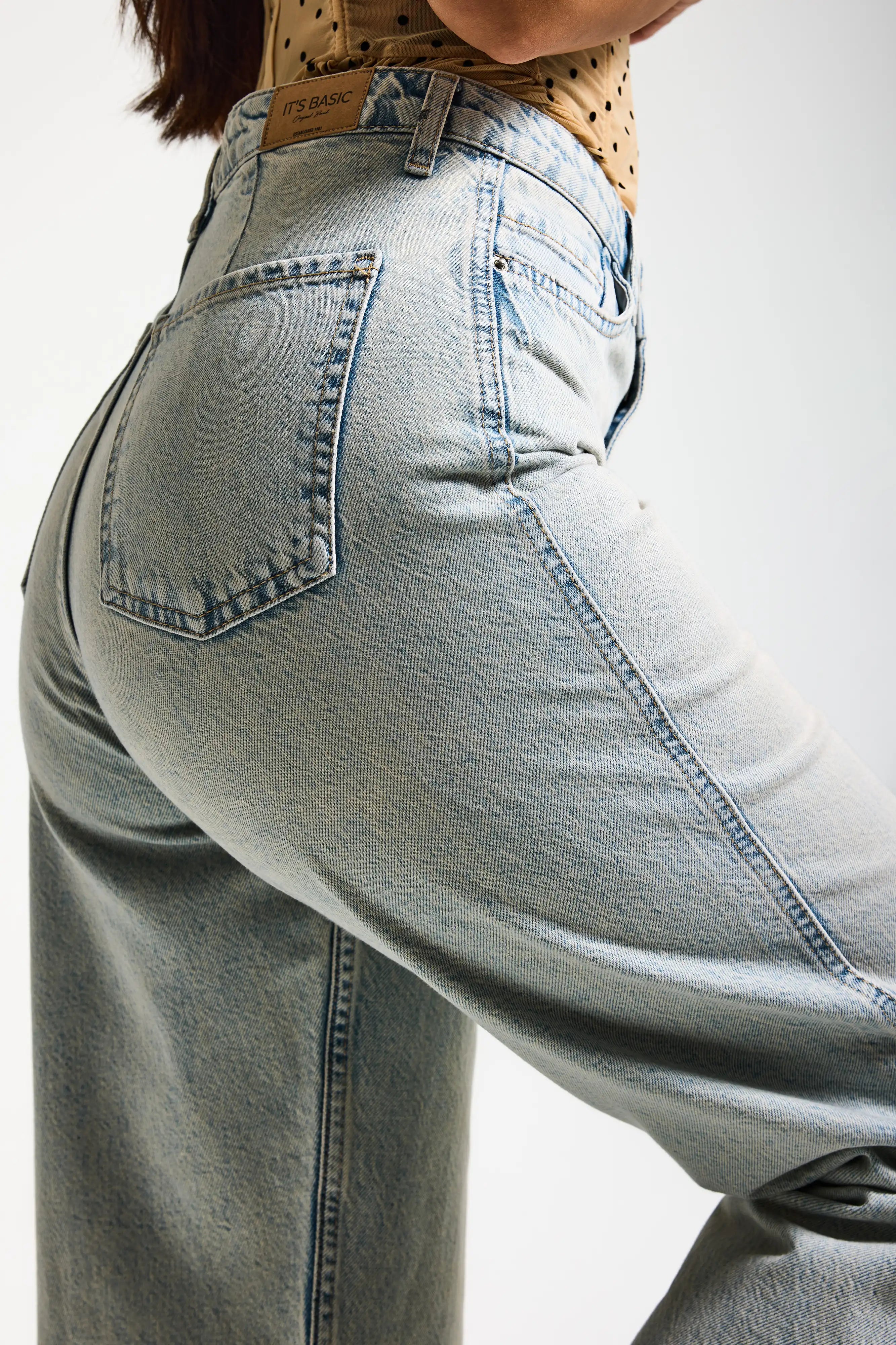 Kadın Kot Rengi 4s6-75 Relax Fit %100 Koton Denim Jean