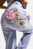 Women's Jeans Denim Blue 4s6-89 Straight Fit Rose and Embroidery Detailed Special Design Denim Jean