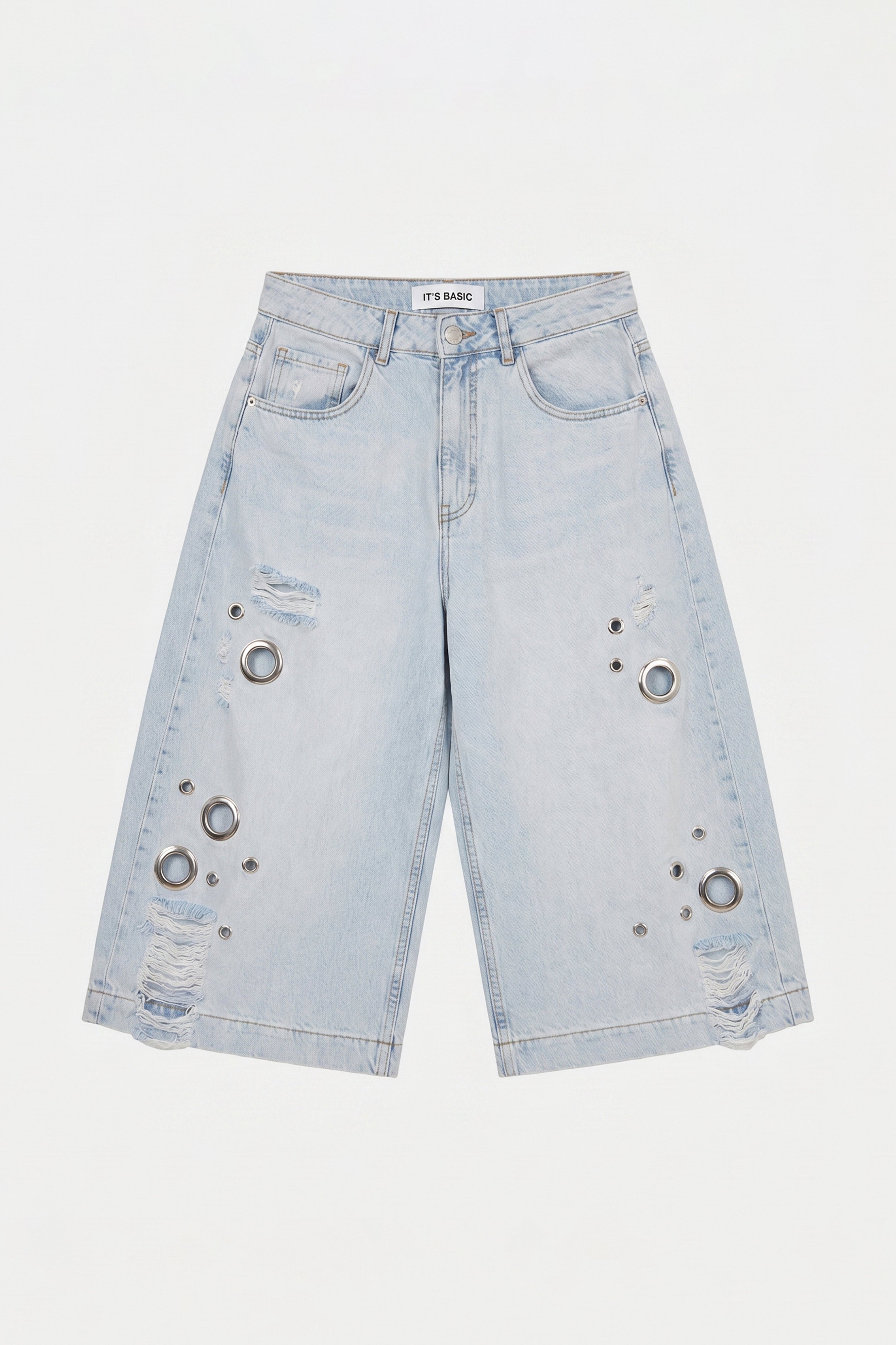 Kadın Kot Renk 12s6-100 Maxi Boy Tasarım Bermuda Şort