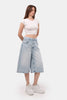Kadın Kot Renk 4s6-3 Maxi Denim Bermuda Şort