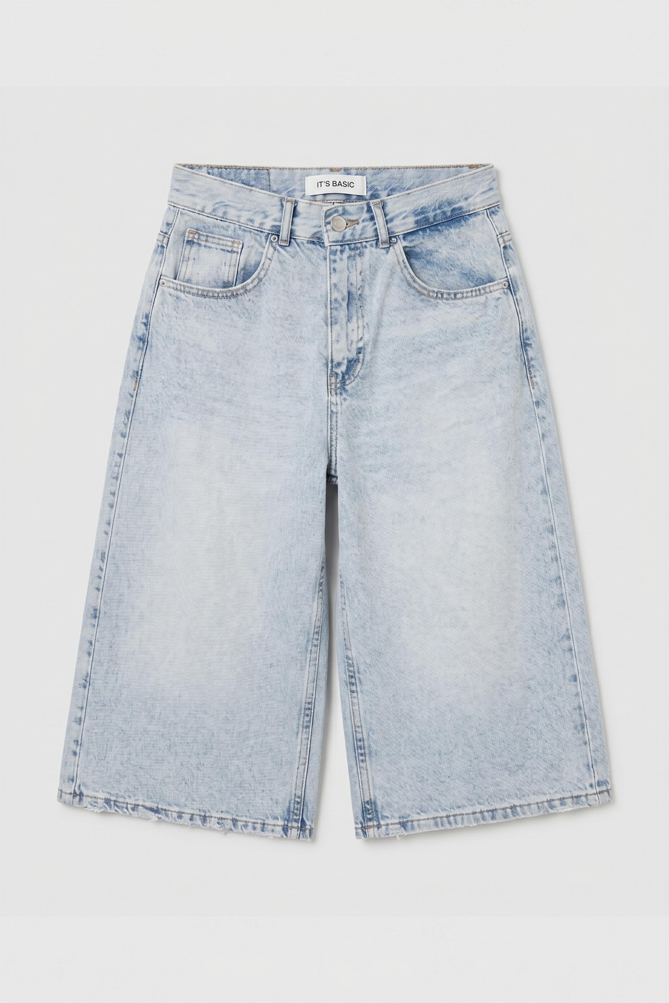 Kadın Kot Renk 4s6-3 Maxi Denim Bermuda Şort