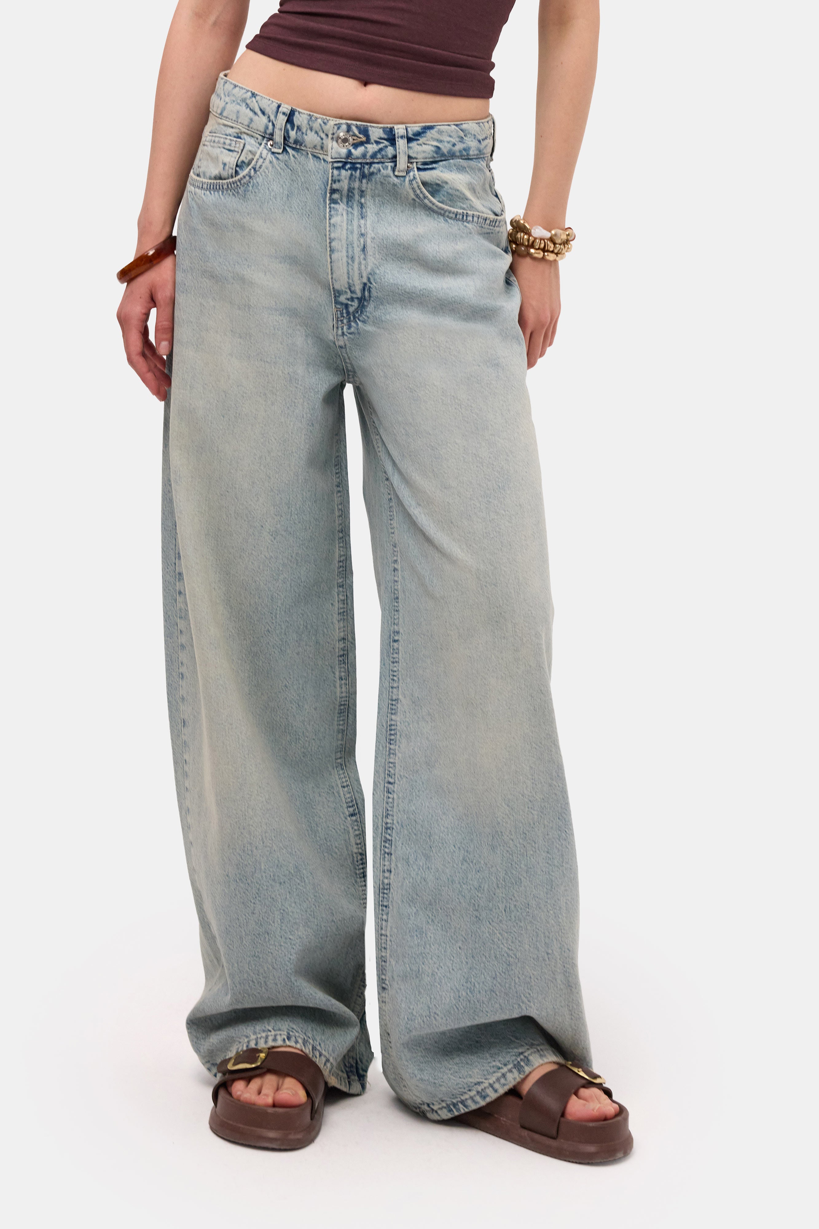 Kadın Kot Renk 4s6-32 Süper Baggy Fit %100 Koton Denim Jean