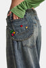 Kadın Kot Renk 4w6-31 Barrel Fit Bol Kesim Icon Detaylı Özel Tasarım Denim Jean