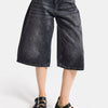 Kadın Koyu Füme 2s6-1 Maxi Süper Baggy Fit Bermuda Denim Şort