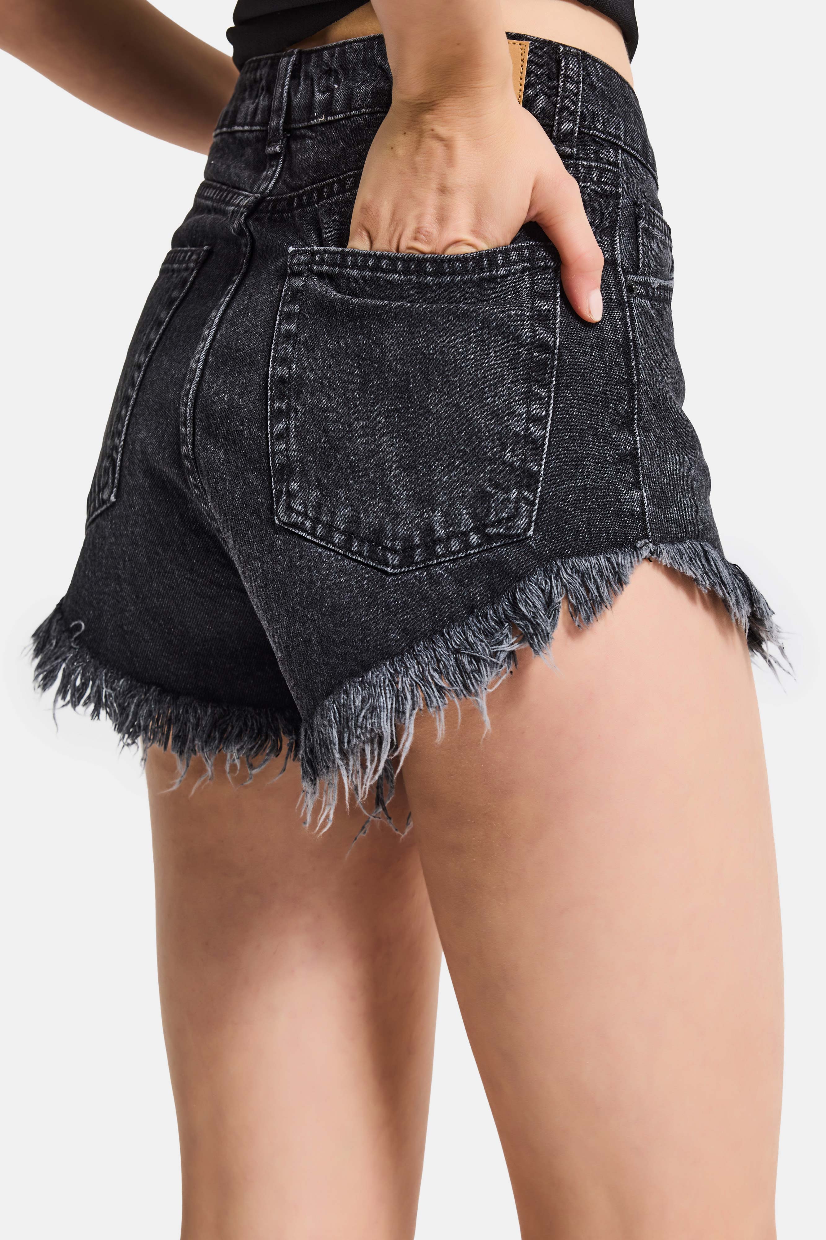 Kadın Koyu Füme 2s6-1 Mini Boy Denim Şort