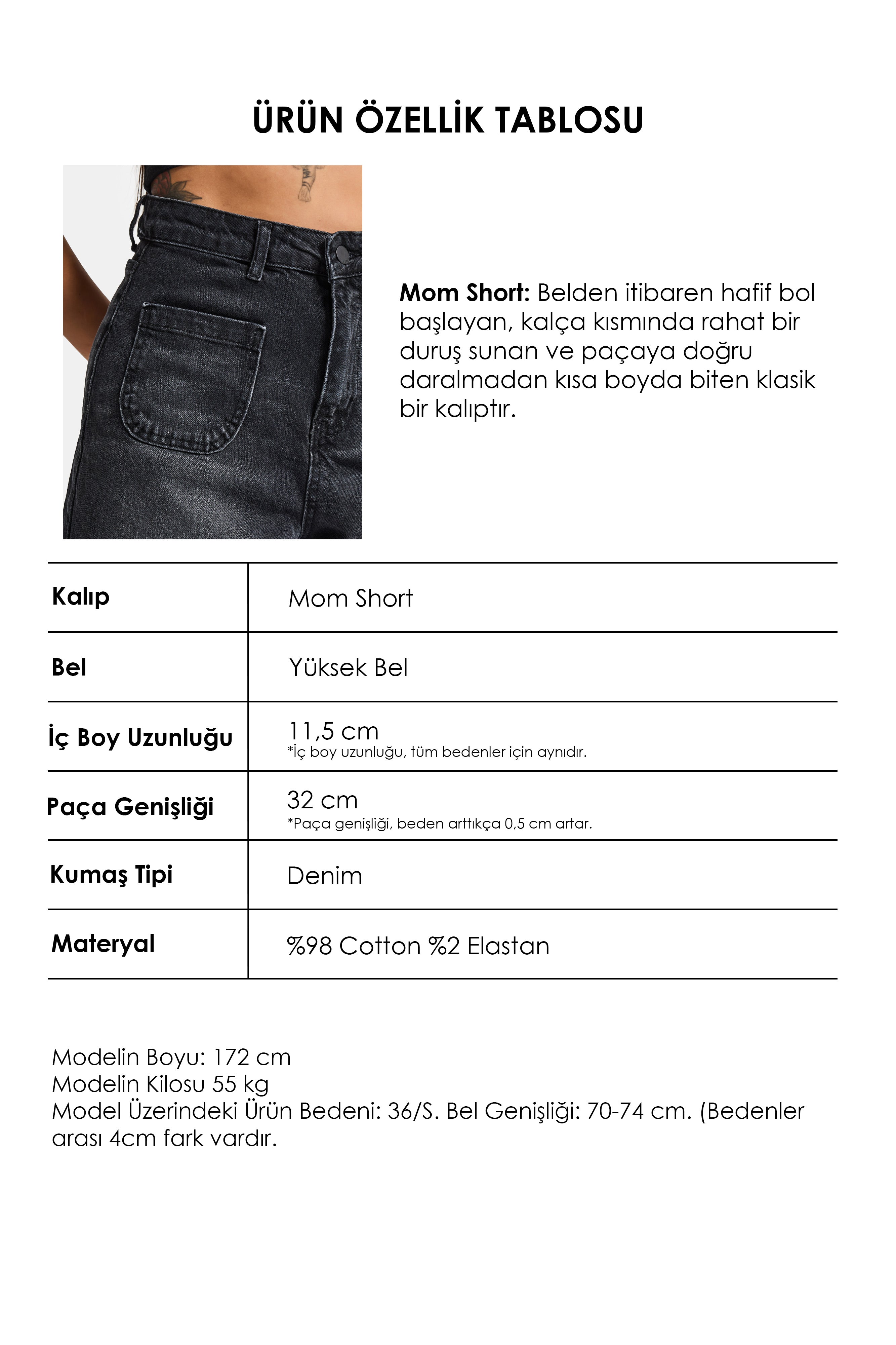 Women's Dark Smoked 2s6-1 Mom Fit Front Pocket Denim Shorts