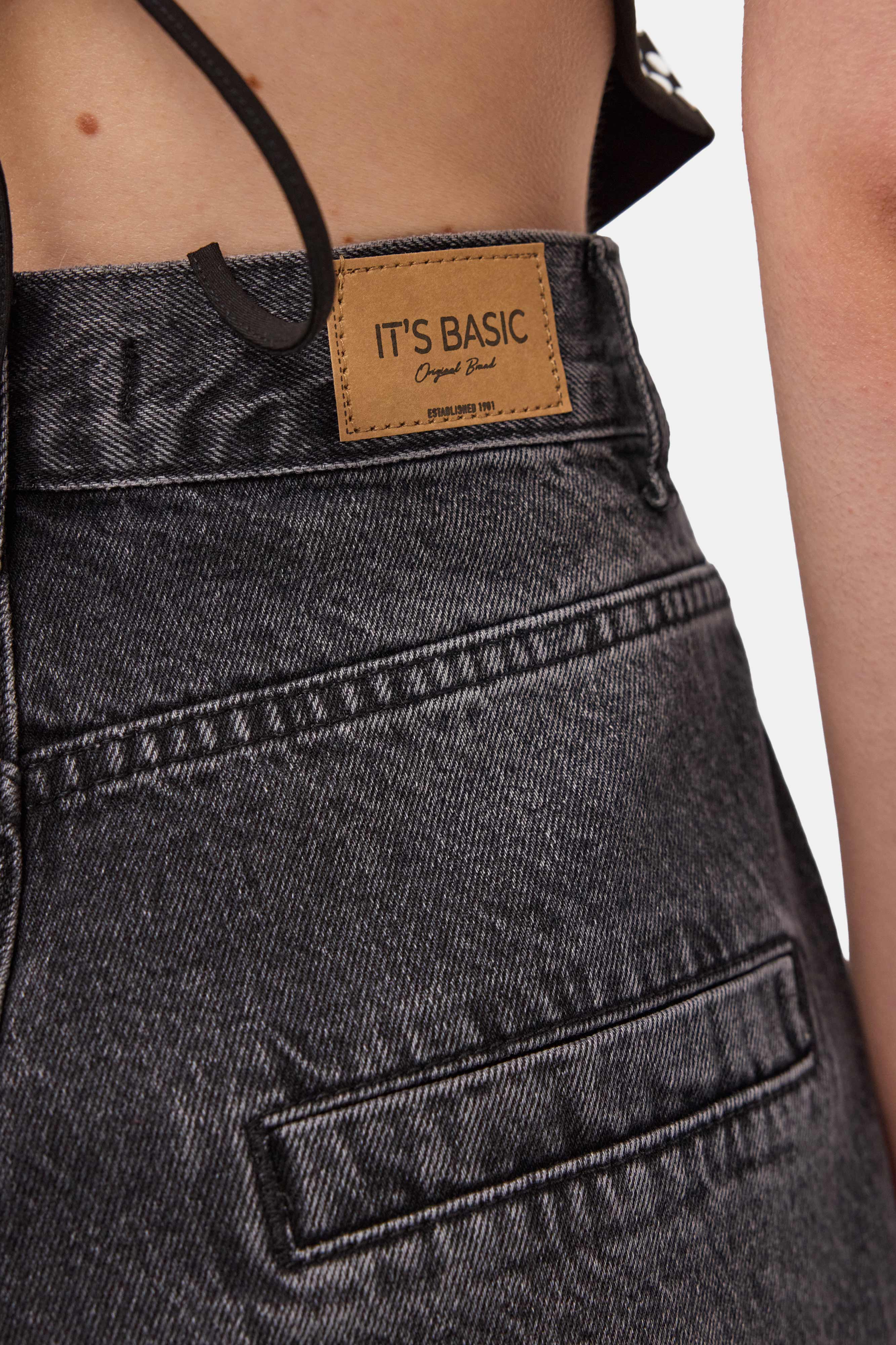Kadın Koyu Füme 2s6-1 Skater Midi Boy Bermuda Denim Şort