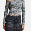 Kadın Koyu Füme 2s6-1 Straight Fit Kemer Detaylı Elastan Mini Denim Etek
