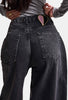 Kadın Koyu Füme 2w6-1 Barrel Fit Kalp Jakron Detaylı Denim Jean