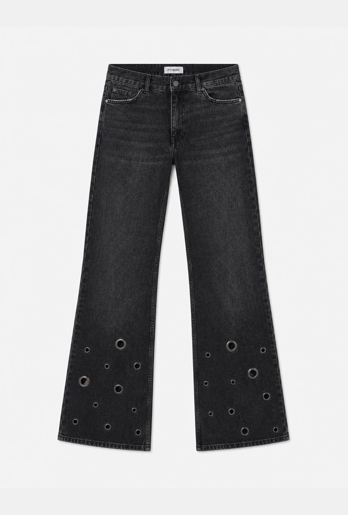 Kadın Koyu Füme 2w6-1 Flare Fit Özel Tasarım Denim Jean