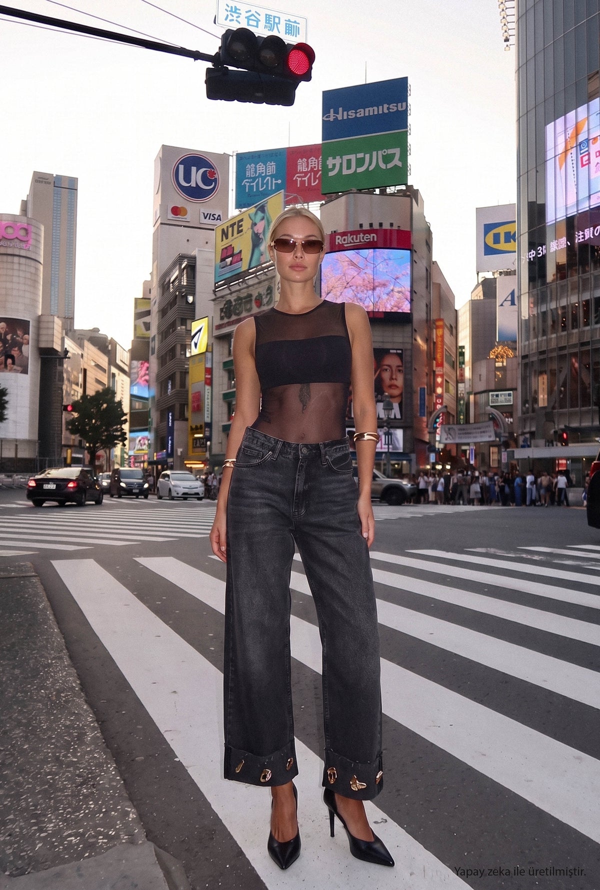 Kadın Koyu Füme 2w6-1 Relaxed Fit Aksesuar Detaylı Özel Tasarım Denim Jean
