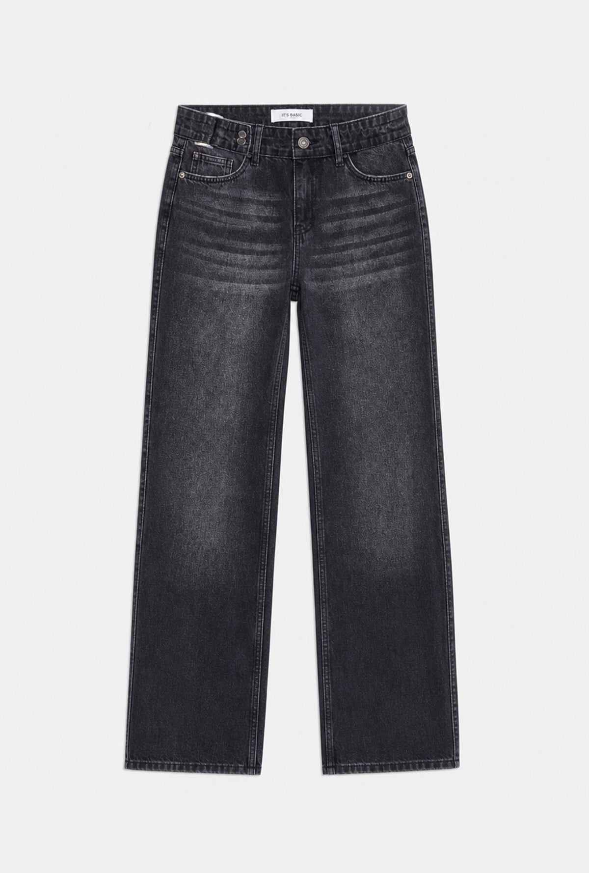 Kadın Koyu Füme 2w6-1 Straight Fit Kemer Detaylı Tasarım Denim Jean