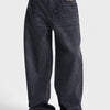 Kadın Koyu Füme Renk 2w41 Super Baggy Fit %100 Koton Denim Jean