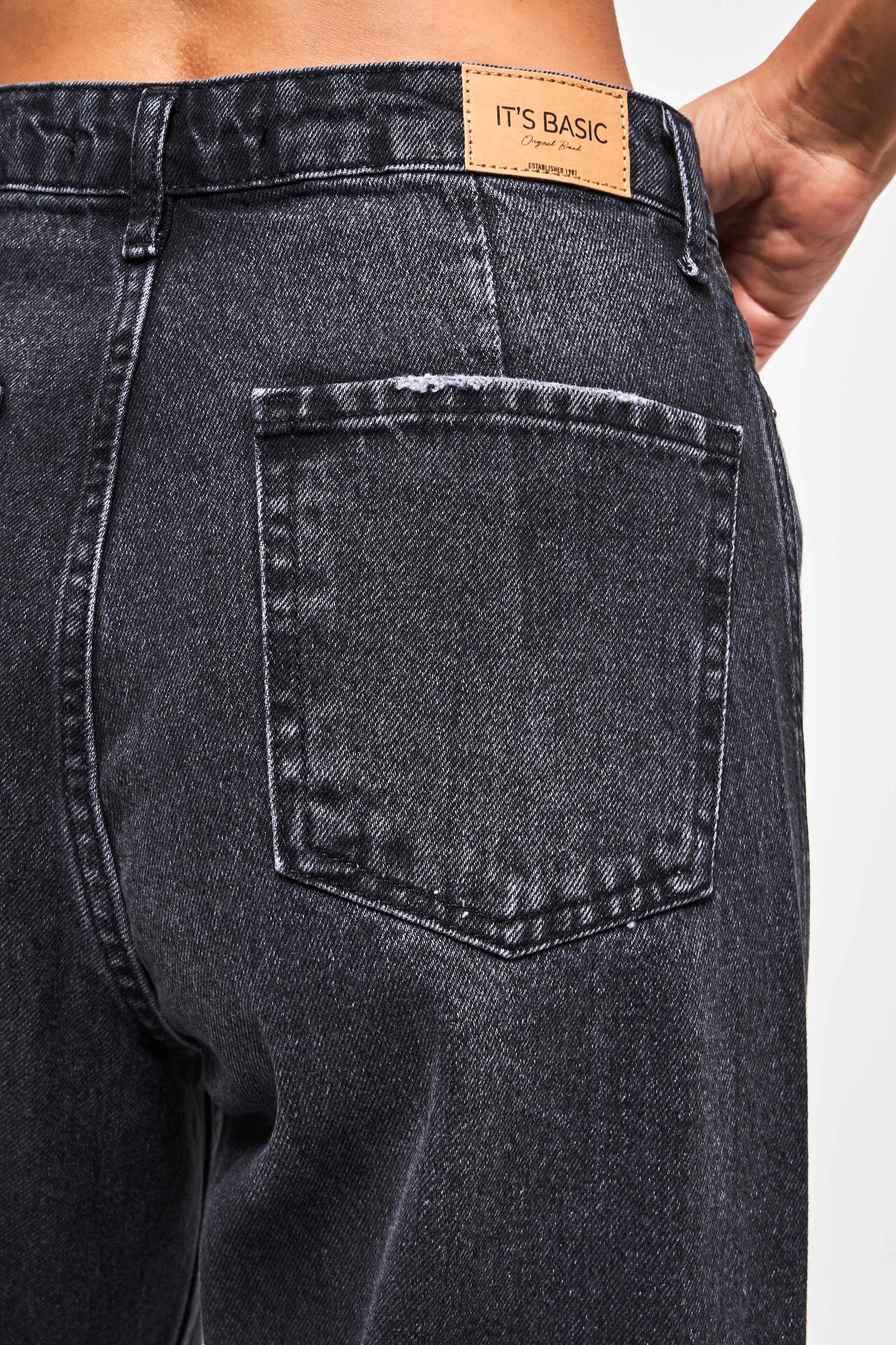 Women's Dark Smoke Color 100% Cotton Relax Fit Denim