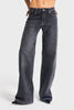 Kadın Koyu Füme Renk 4w5-13 Düşük Bel Straight Fit %100 Koton Denim Jean