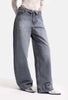 Kadın Koyu Gri 2w6-125 Straight Fit Kemer Detaylı Denim Jean