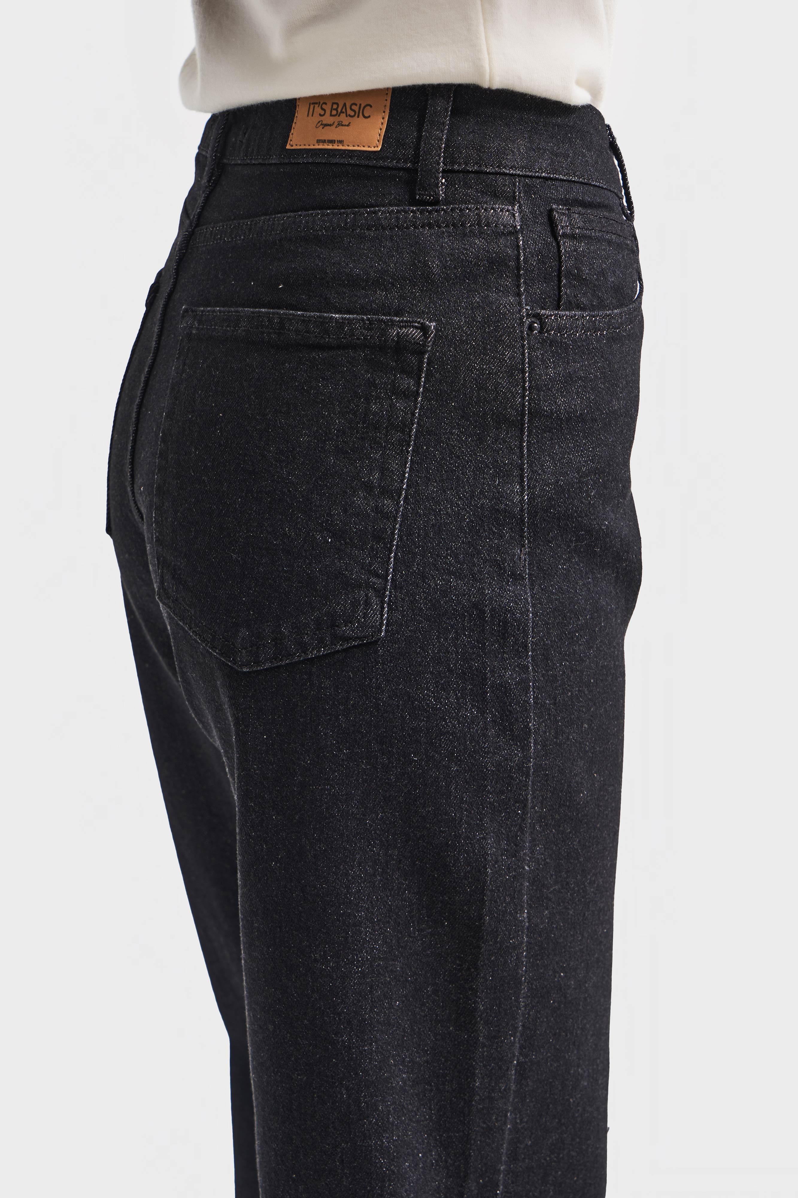 Kadın Koyu İndigo Renk 7w5-51 Straight Fit Yüksek Bel İç Boy 80cm Elastan Kumaş Denim Jean