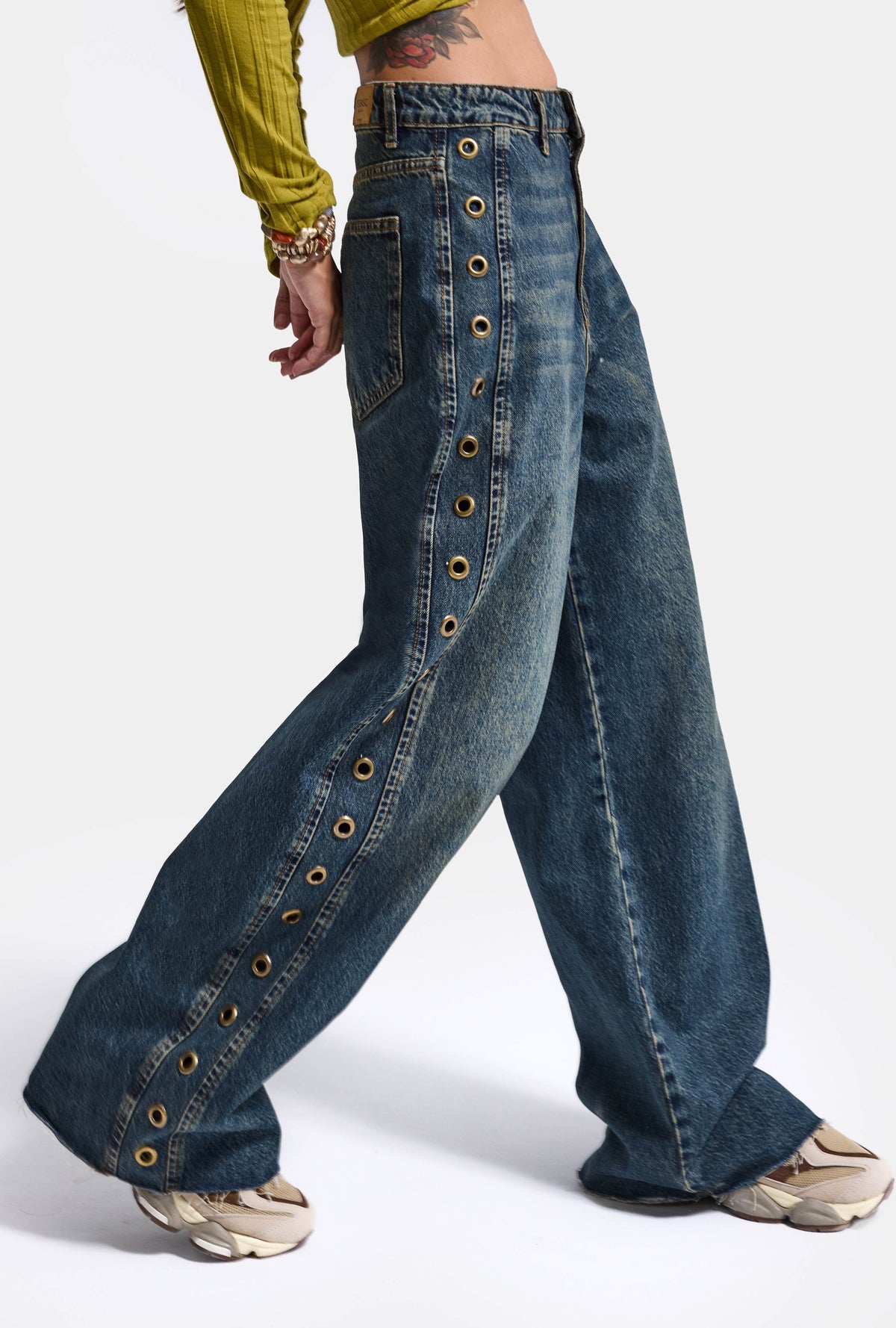 Kadın Koyu Kot 2w6-8 Maga Baggy Özel Tasarım Denim Jean