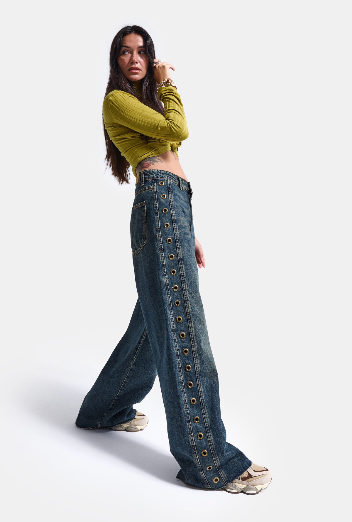Kadın Koyu Kot 2w6-8 Maga Baggy Özel Tasarım Denim Jean