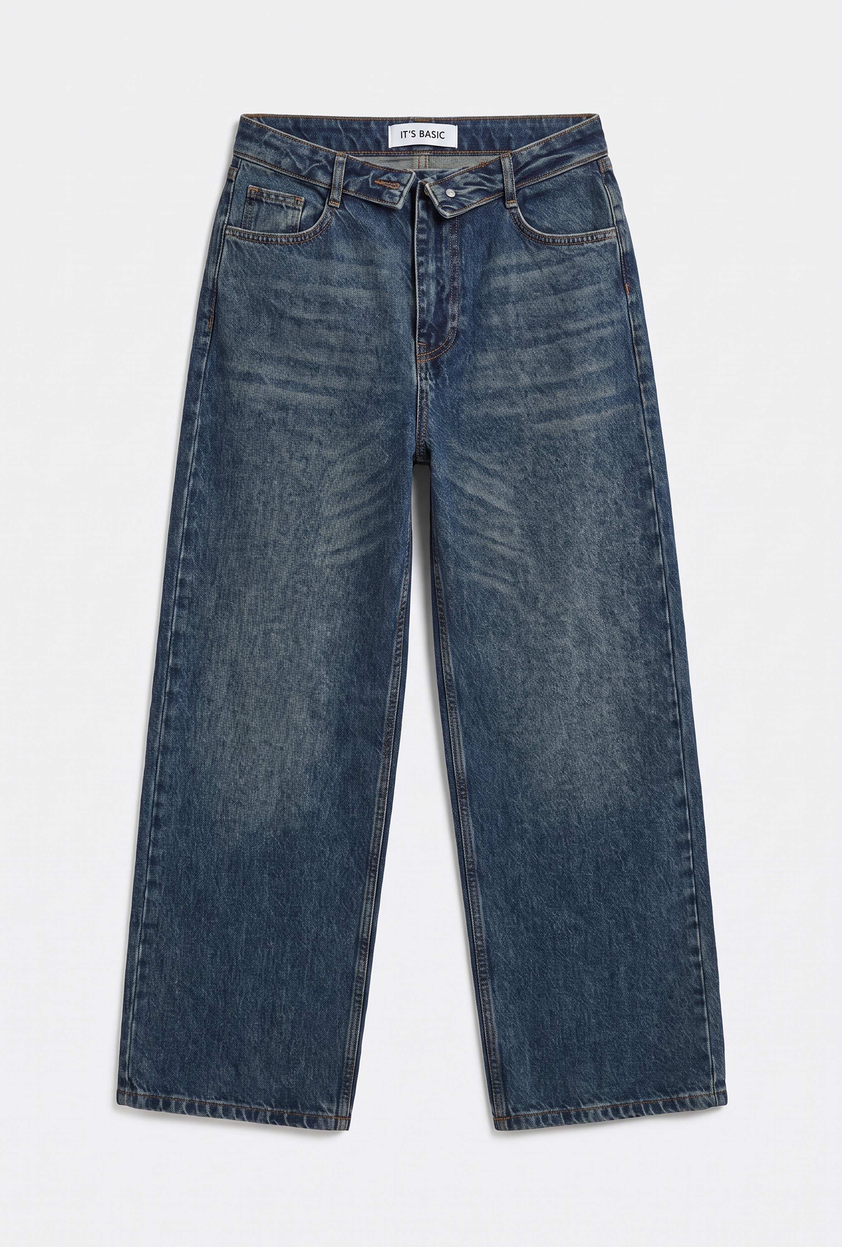 Kadın Koyu Kot 2w6-8 Straight Fit Kemer Detaylı Denim Jean