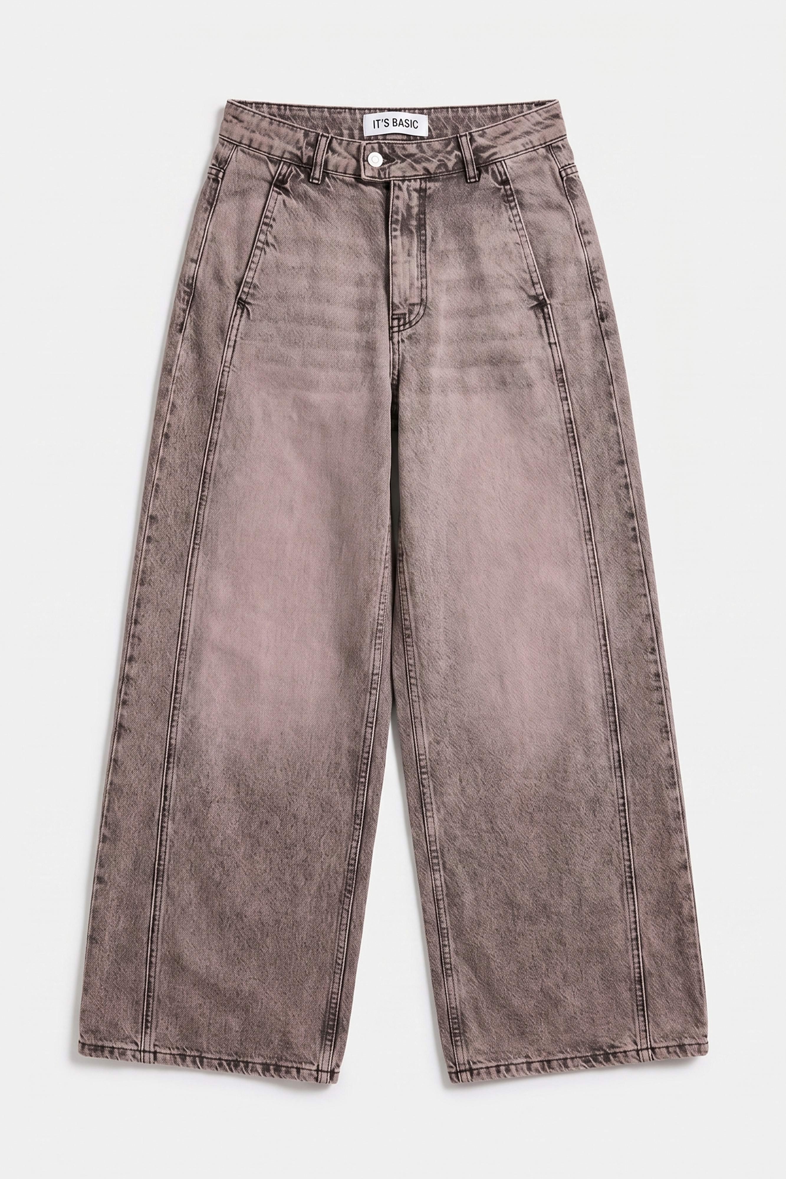 Kadın Koyu Kot 4s6-165 Barrel Yüksek Bel Fit Süper Bol Kesim Kemer Detaylı Tasarım Denim Jean