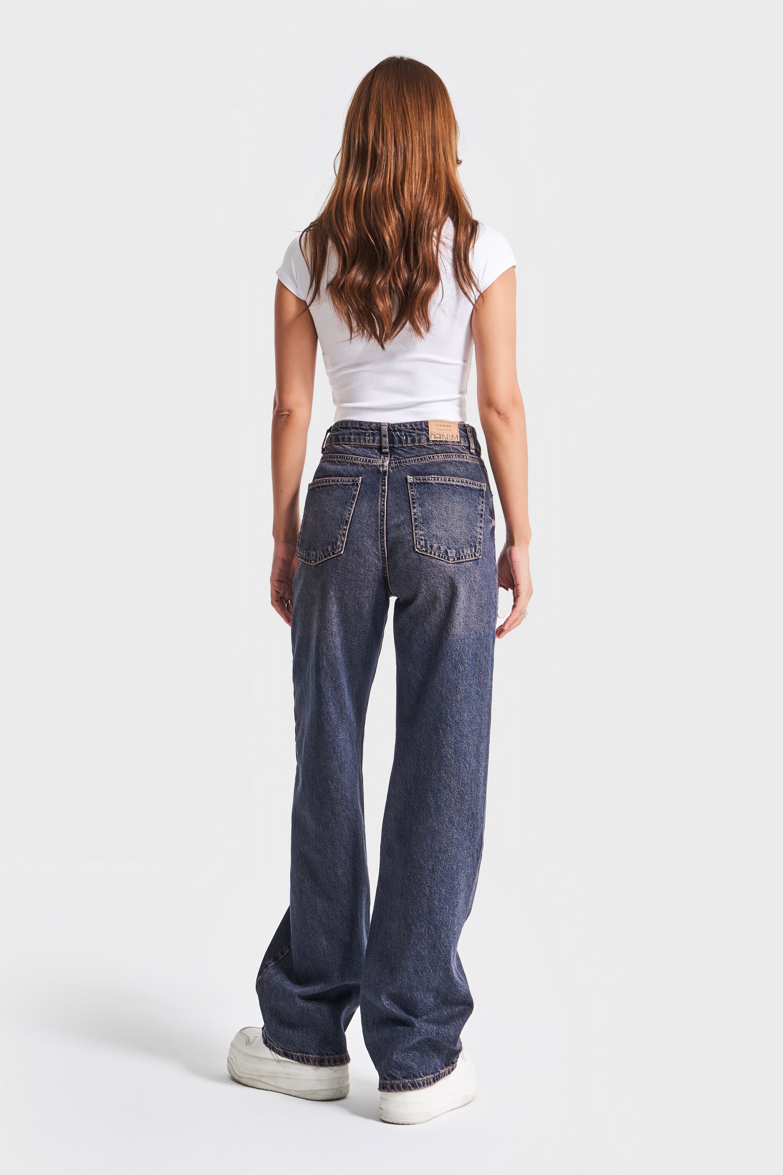 Women's Dark Jeans Color 2W4-8 Straight Fit 100% Cotton Denim