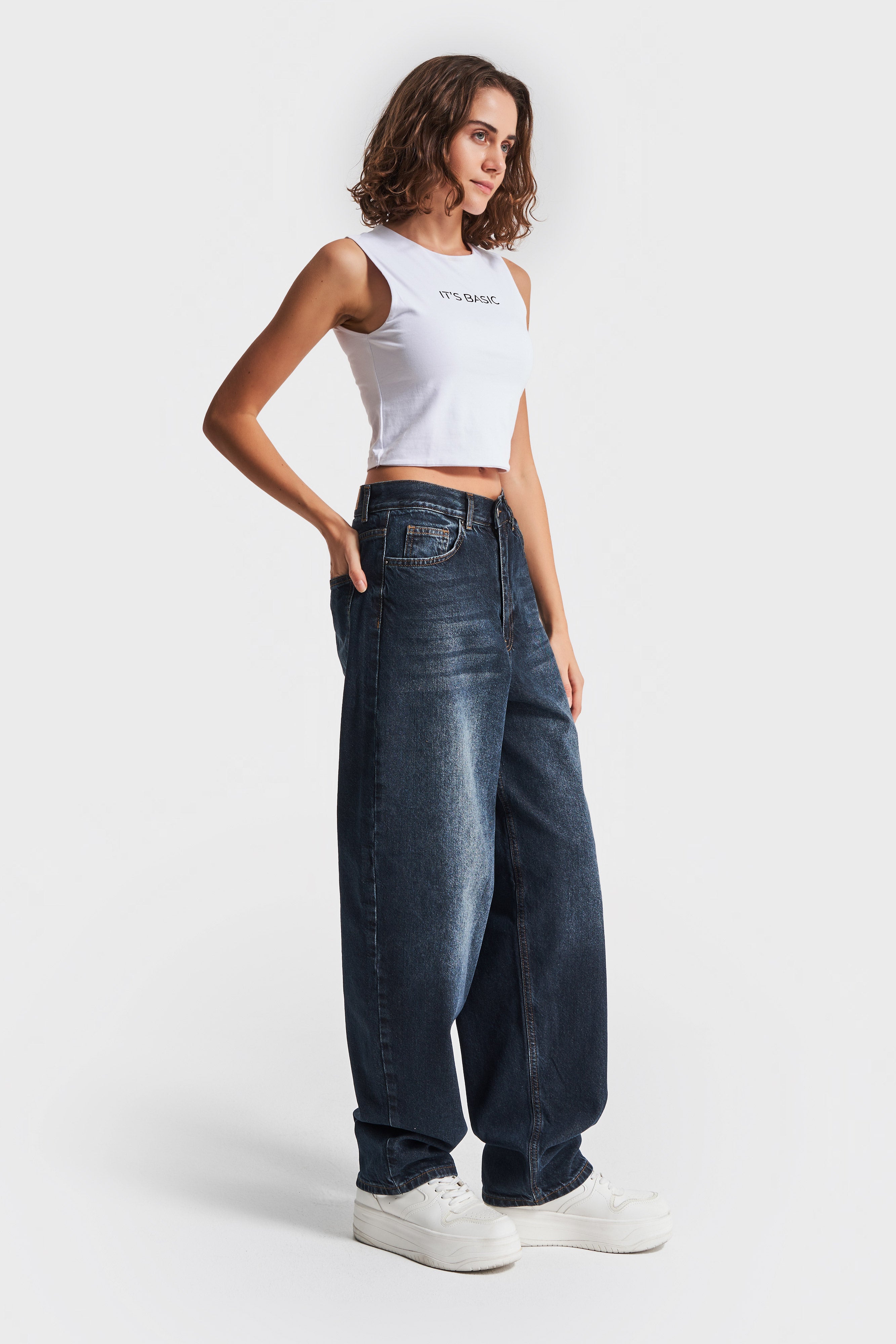 Женские темные джинсы цвет 2w423 Skater Fit 100% хлопок деним