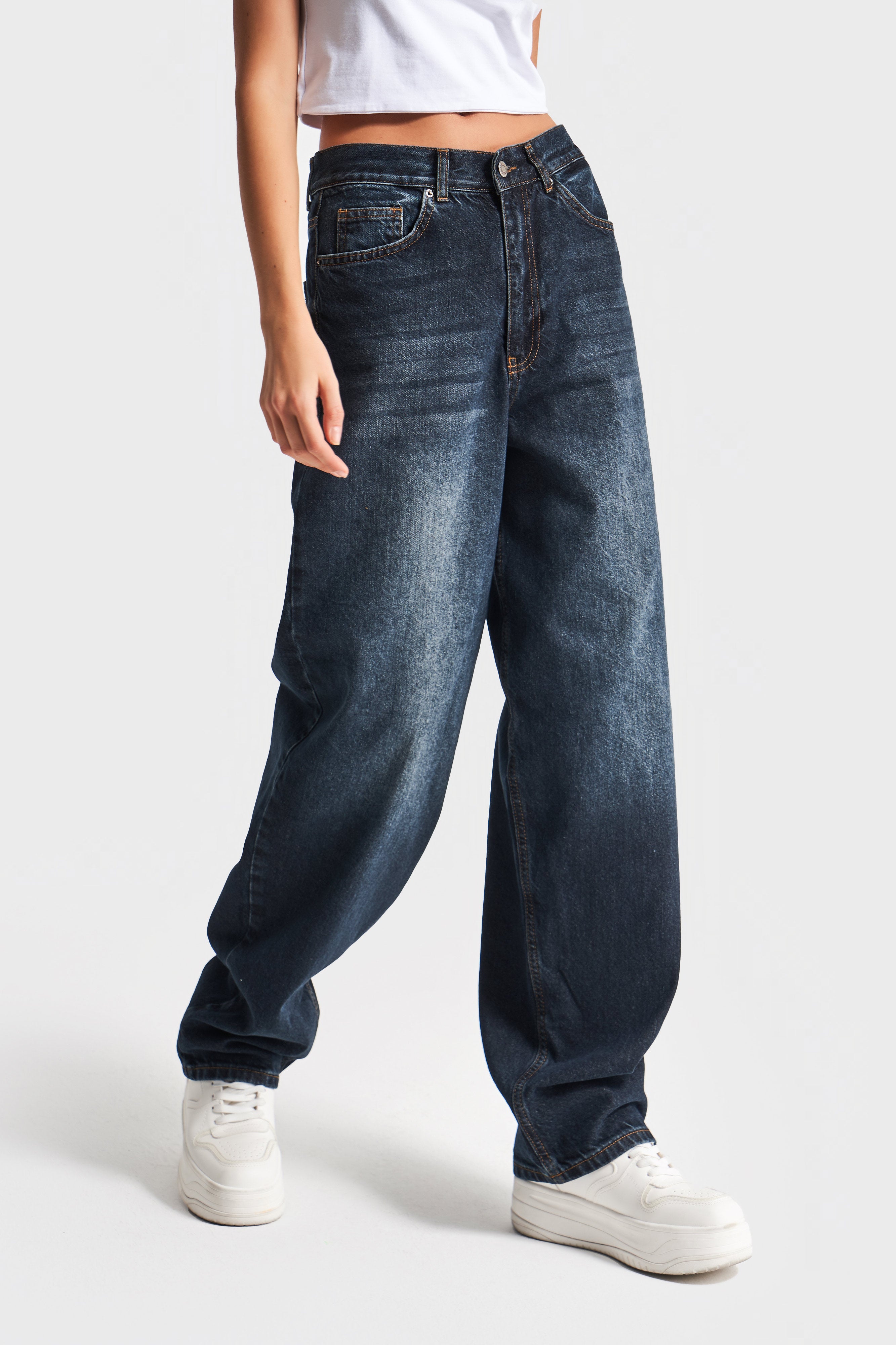 Женские темные джинсы цвет 2w423 Skater Fit 100% хлопок деним