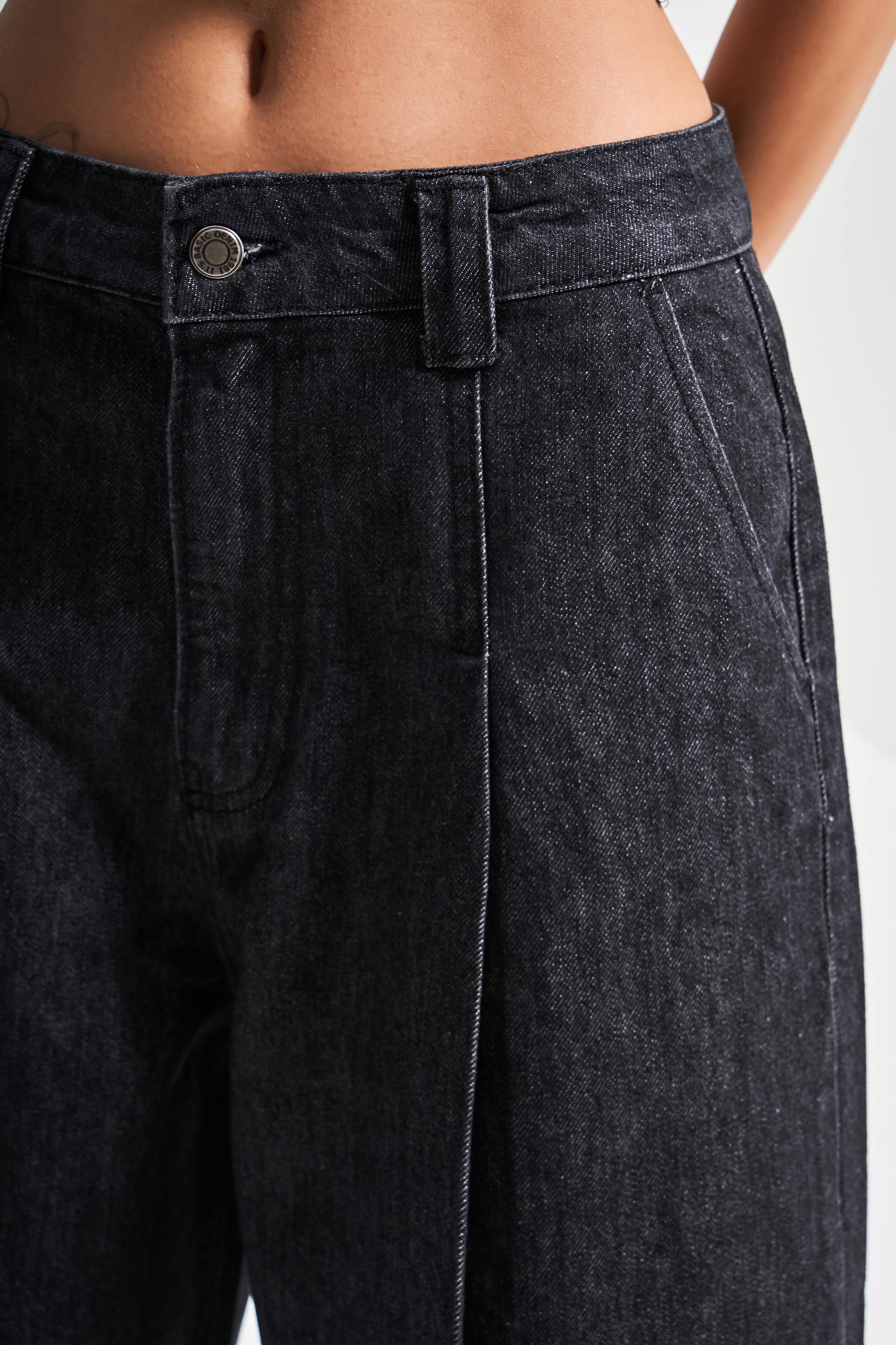 Kadın Koyu Kot Rengi 7s5-51 Skater Fit Maxi Boy %100 Koton Denim Bermuda Şort