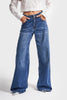 Women's Dark Blue Hera 17w45 Palazzo Fit Loose Cut Denim Jeans