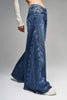 Women's Dark Blue 2w47 Super Palazzo Fit 100% Cotton Jeans