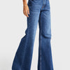Kadın Koyu Mavi Renk 2w5-5 MRY Flare Fit Komfort Kumaş İç Boy 83cm Denim Jean